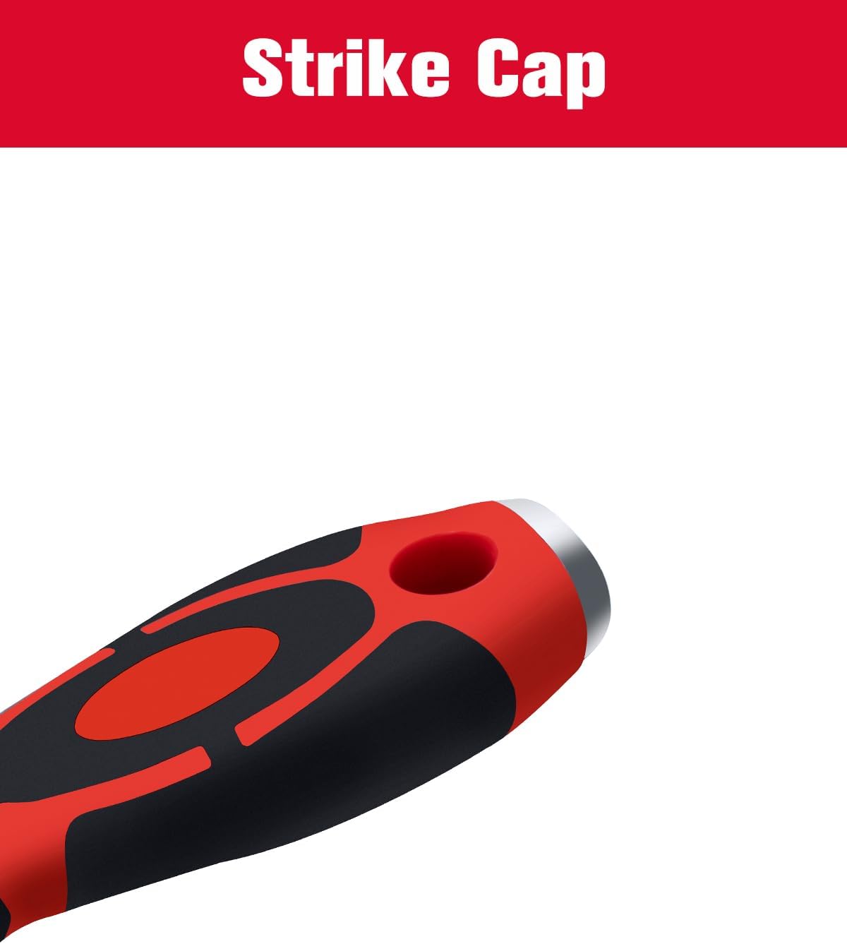 1.2" Stainless Steel Putty Knife Scraper with Hammer End and Soft Grip - Heavy Duty Rotation Design