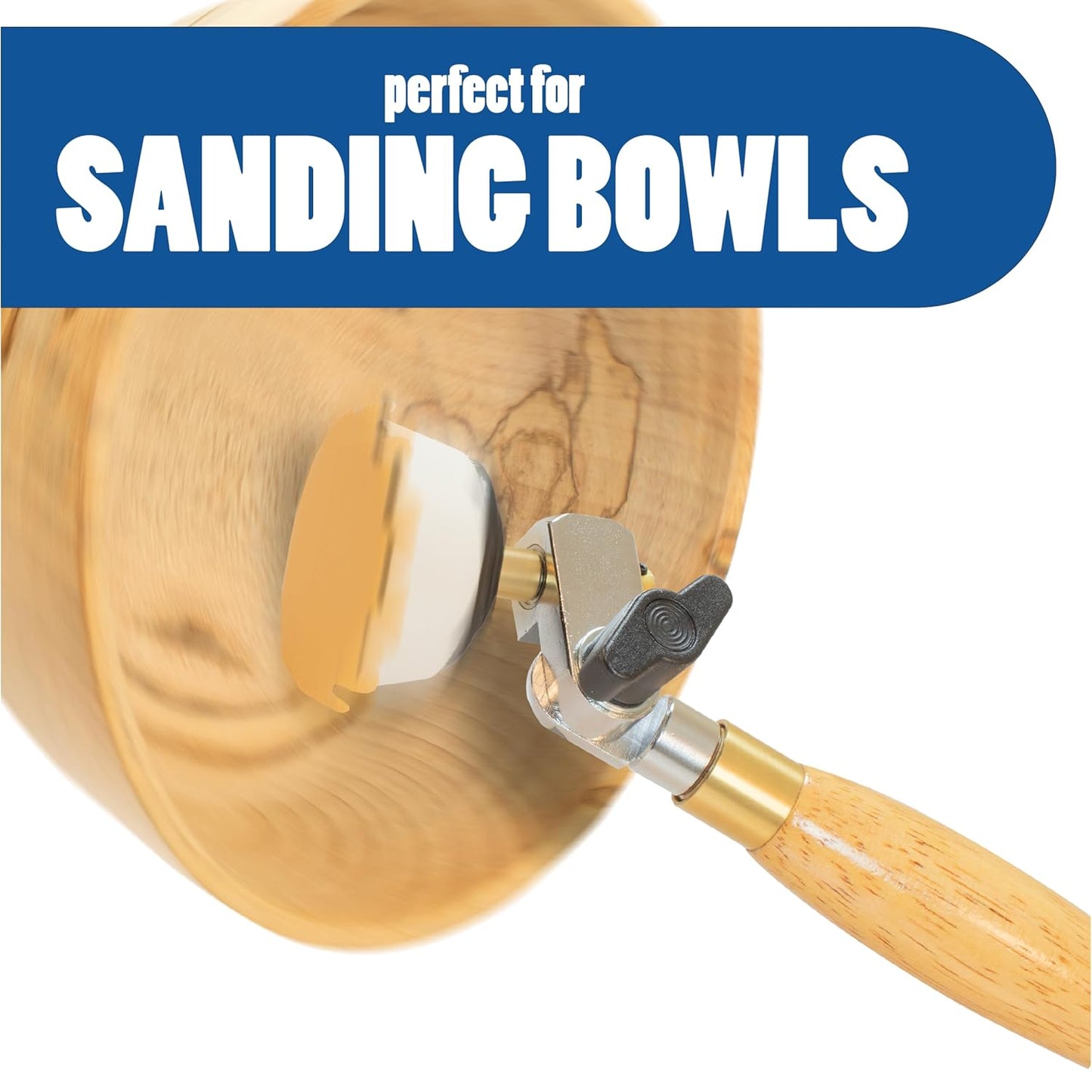 129-Piece Fulton Woodworking Tools Bowl Flex Edge Sanding Disc Mandrel Kit for Curved & Flat Surfaces