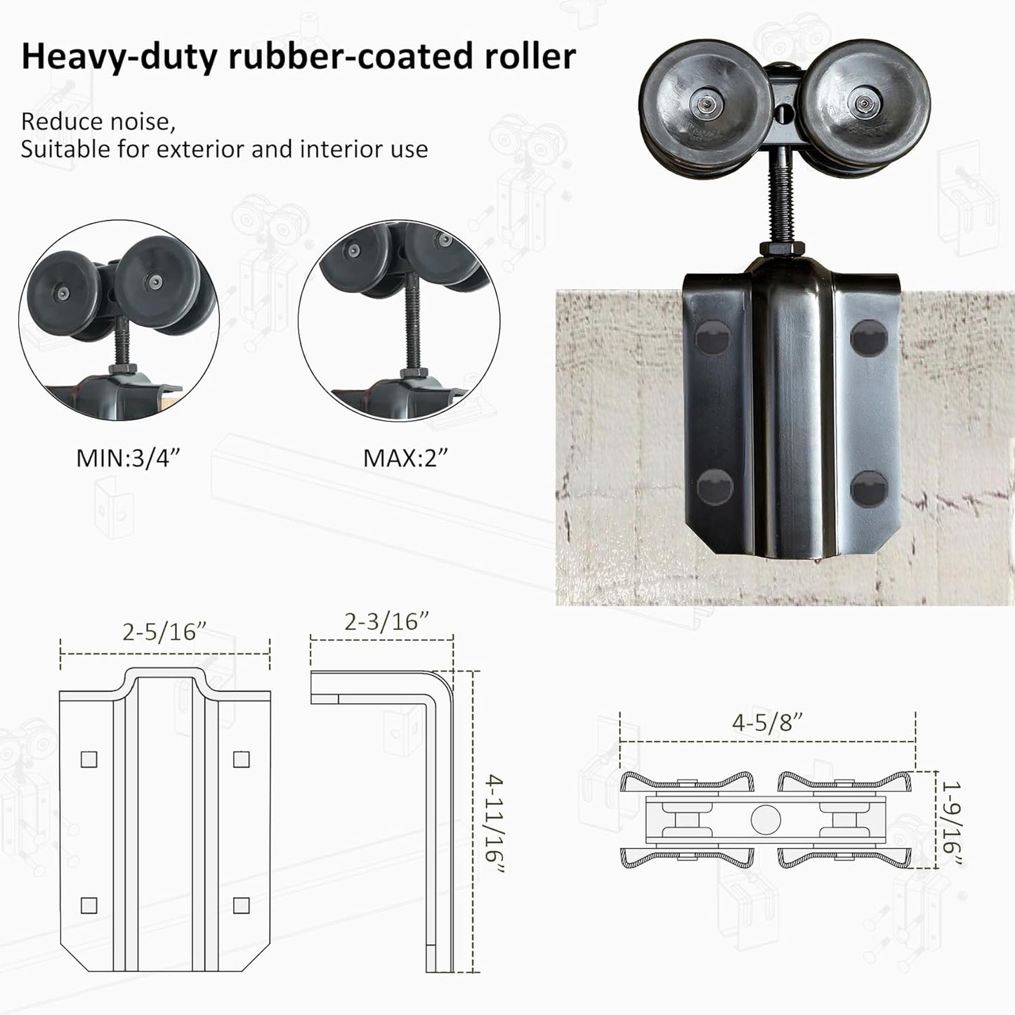 12FT Heavy Duty Exterior Sliding Barn Door Hardware Kit - Wall Mount, Fits 72in Opening, 300lbs Capacity - DIYHD - WildKart