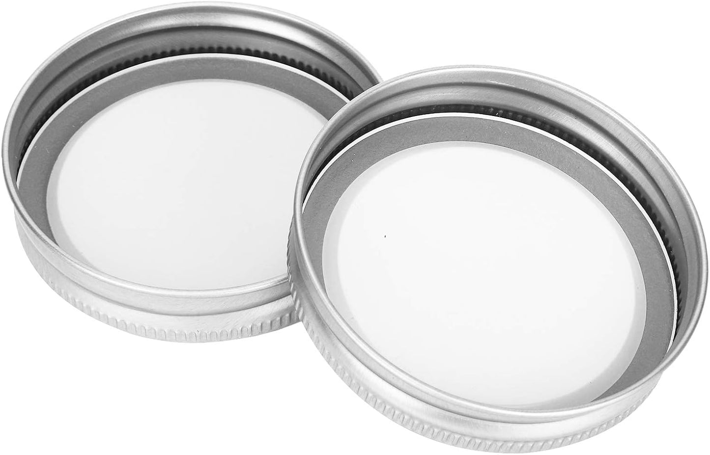 12pcs Aramox 70mm Round Regular Mouth SplitType Jar Lid Container Sealing Cover - Leakproof Honey Canning Kitchen Storage - Sturdy Silver Cover
