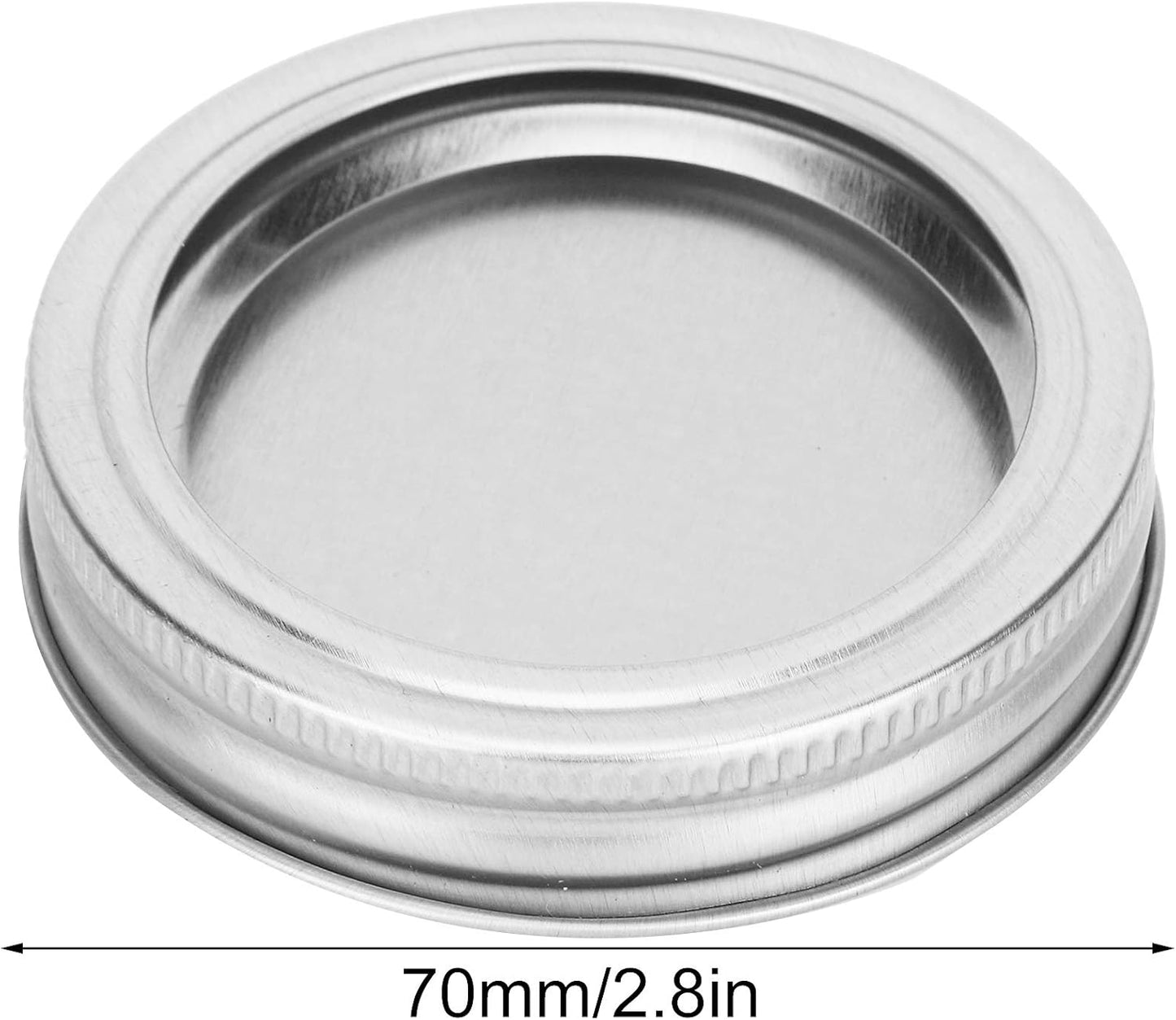 12pcs Aramox 70mm Round Regular Mouth SplitType Jar Lid Container Sealing Cover - Leakproof Honey Canning Kitchen Storage - Sturdy Silver Cover