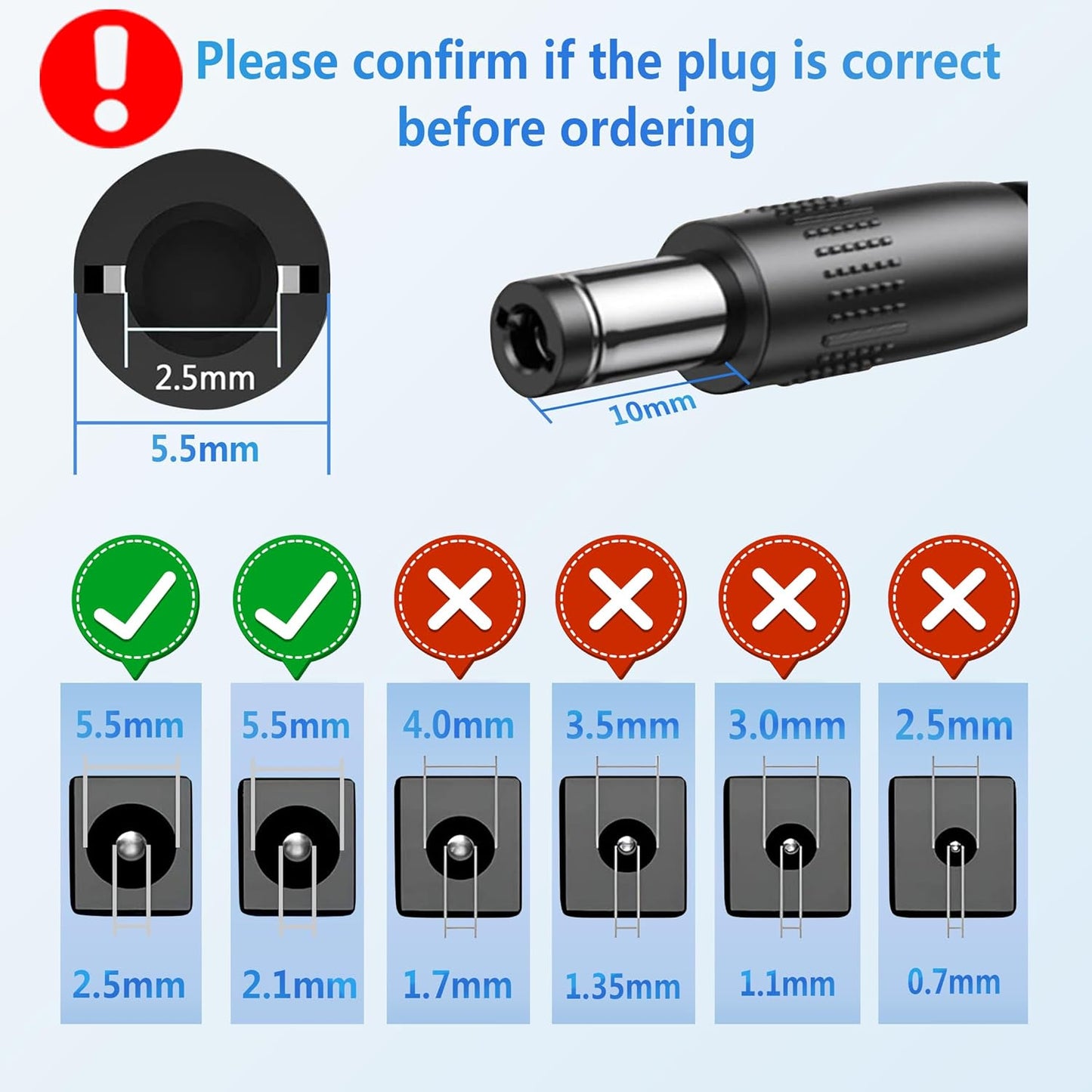 12V 1.5A AC/DC Power Supply Adapter with Power Cord Plug for LED Light Motor Fan Router CCTV - 18W 100-240V AC to DC 12V Transformer