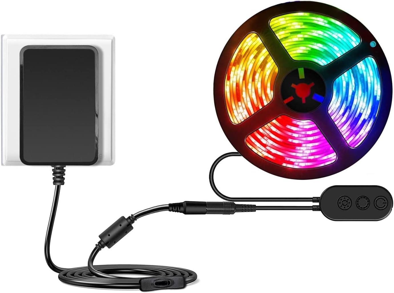 12V 2A DC Power Supply Adapter with Switch for Yamaha Keyboard, Record Player, LED Strip Lights - 100-240Vac to DC 12V 2A 24W Transformer