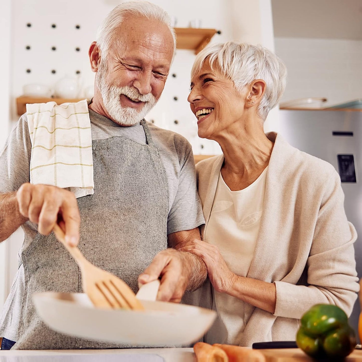 13-Piece Nonstick Teak Wood Kitchen Utensil Set with Spoon Rest - Cooking Spoons, Spatula, Tong, Fork, Whisk - AIUHI Wooden Tools