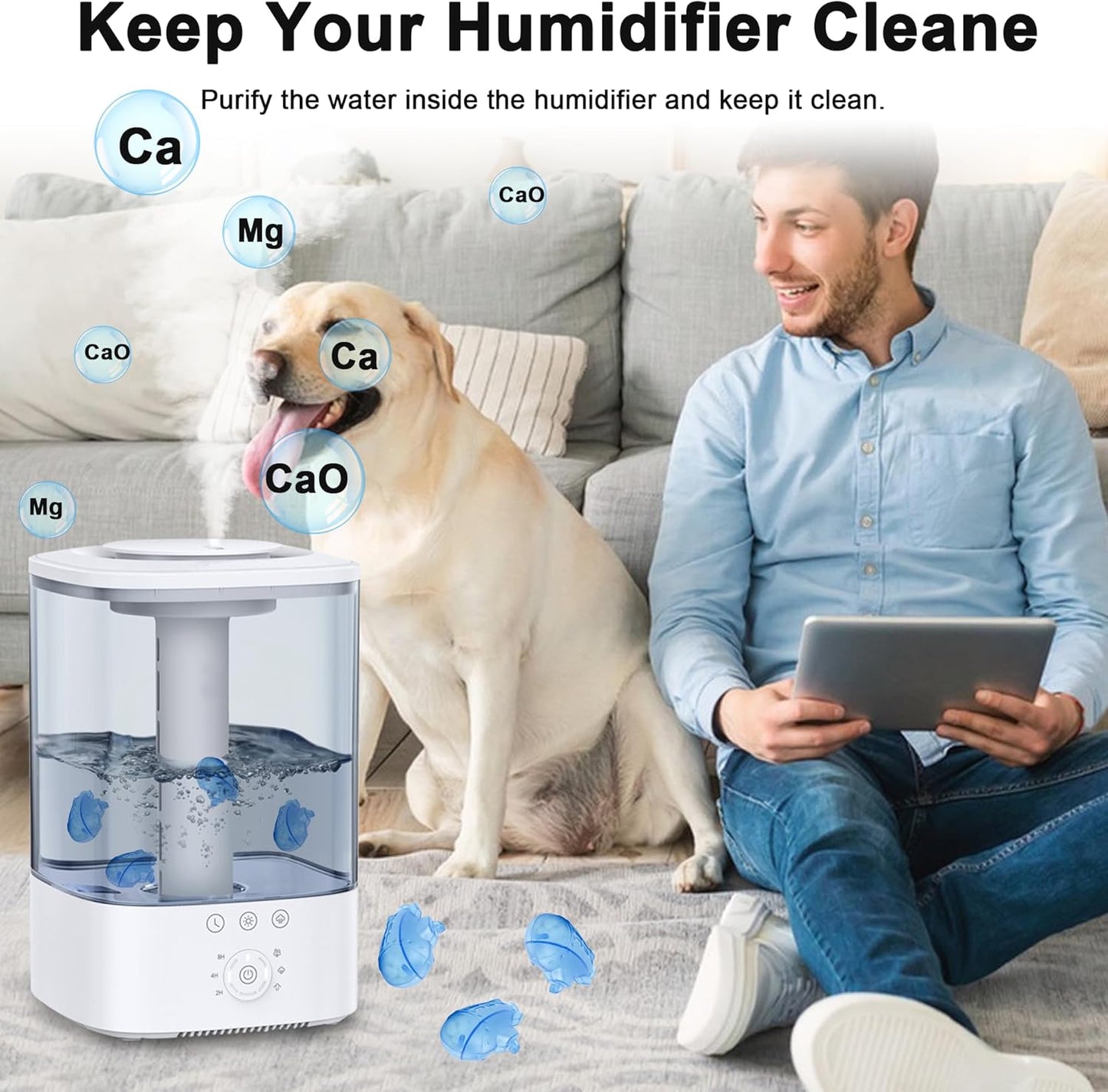 14-Pack Small Submarine Humidifier Tank Cleaner for Most Humidifiers & Fish Tanks - Purifies Water, Prevents Hard Water Build Up, Eliminates White Dust & Odors