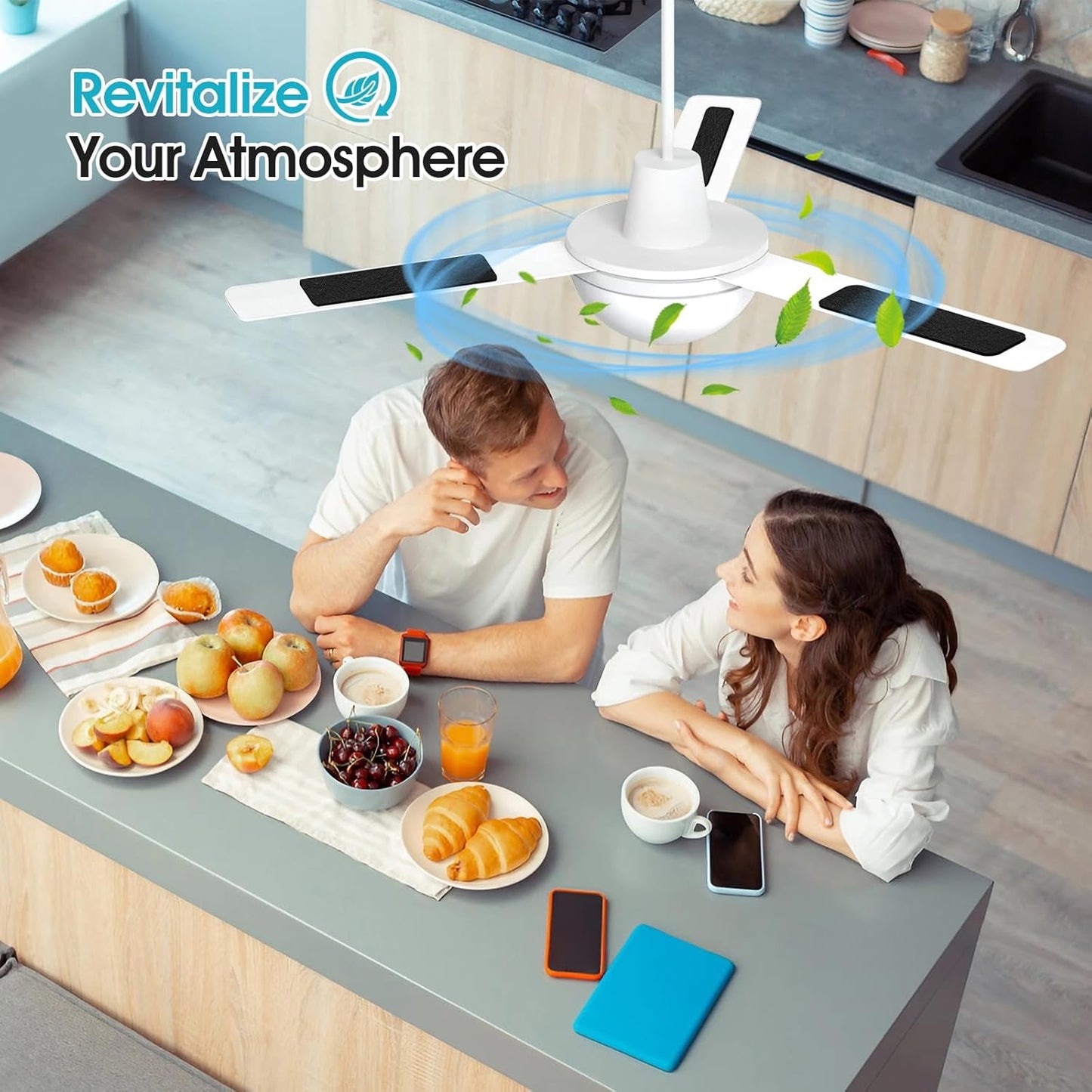 15-Pack Butto Ceiling Fan Filters with Strong Adhesive - Unscented Coconut Carbon Air Purifier Pads for Blades - Eliminate Household Contaminants and Freshen Air Naturally