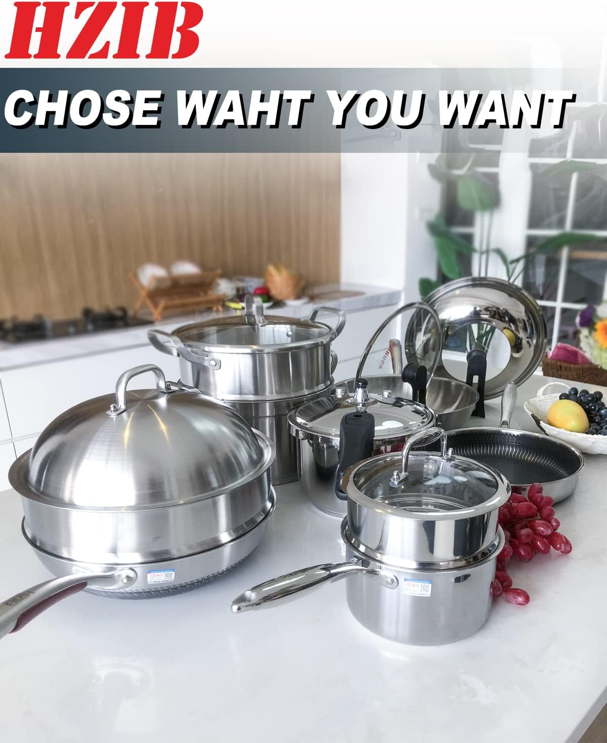 1.5 Quart Stainless Steel Vegetable Steamer Pot with Tri-ply Construction for Induction Stove - Small Pot with Holes Lid for Pasta, Noodles, and Sauce