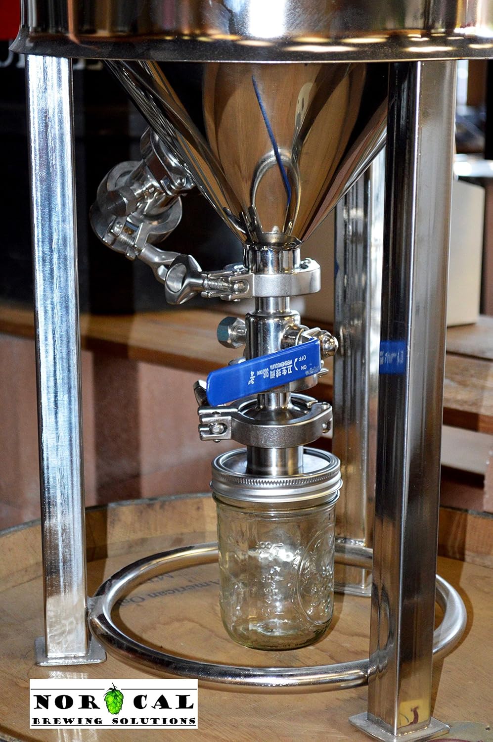 1.5" Tri Clover Canning Jar Yeast Harvester for Conical Fermenter - NorCal Brewing Solutions