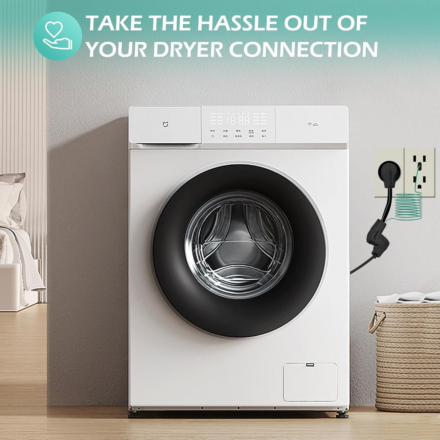 1.5FT Welder Plug Adapter Cord NEMA 10-50P Male to Dryer 14-30R Female with Ground Wire - 30A, 125V/250V - 3 Prong to 4 Prong Dryer Adapter