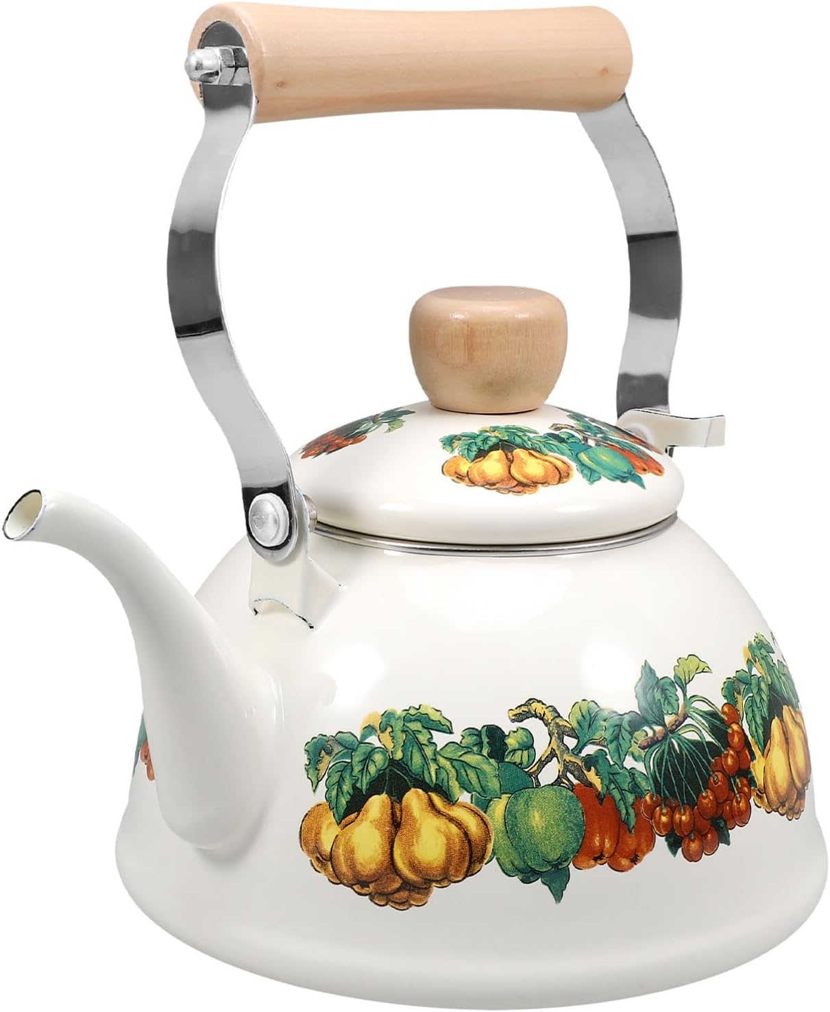 1.5L Enamel Tea Kettle for Home & Camping - Stovetop Coffee Pot with Porcelain Enameled Teakettle