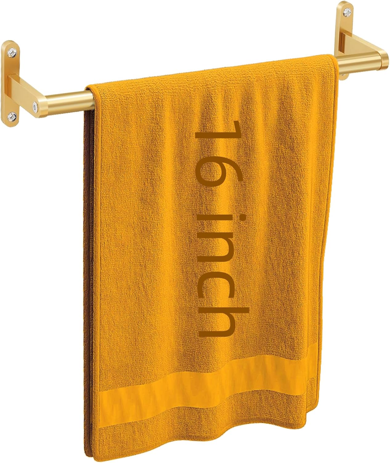 16 Inch Gold Stainless Steel Towel Bar for Bathroom Wall - Heavy Duty Single Rod Holder by KLJKPA