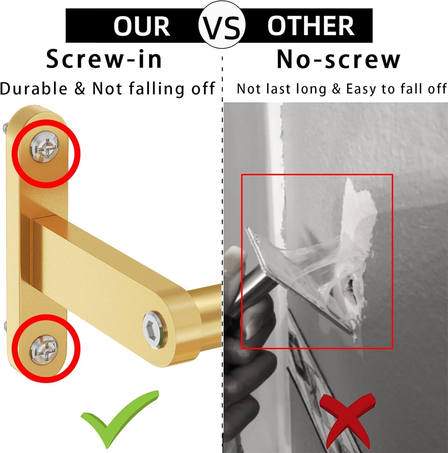 16 Inch Gold Stainless Steel Towel Bar for Bathroom Wall - Heavy Duty Single Rod Holder by KLJKPA