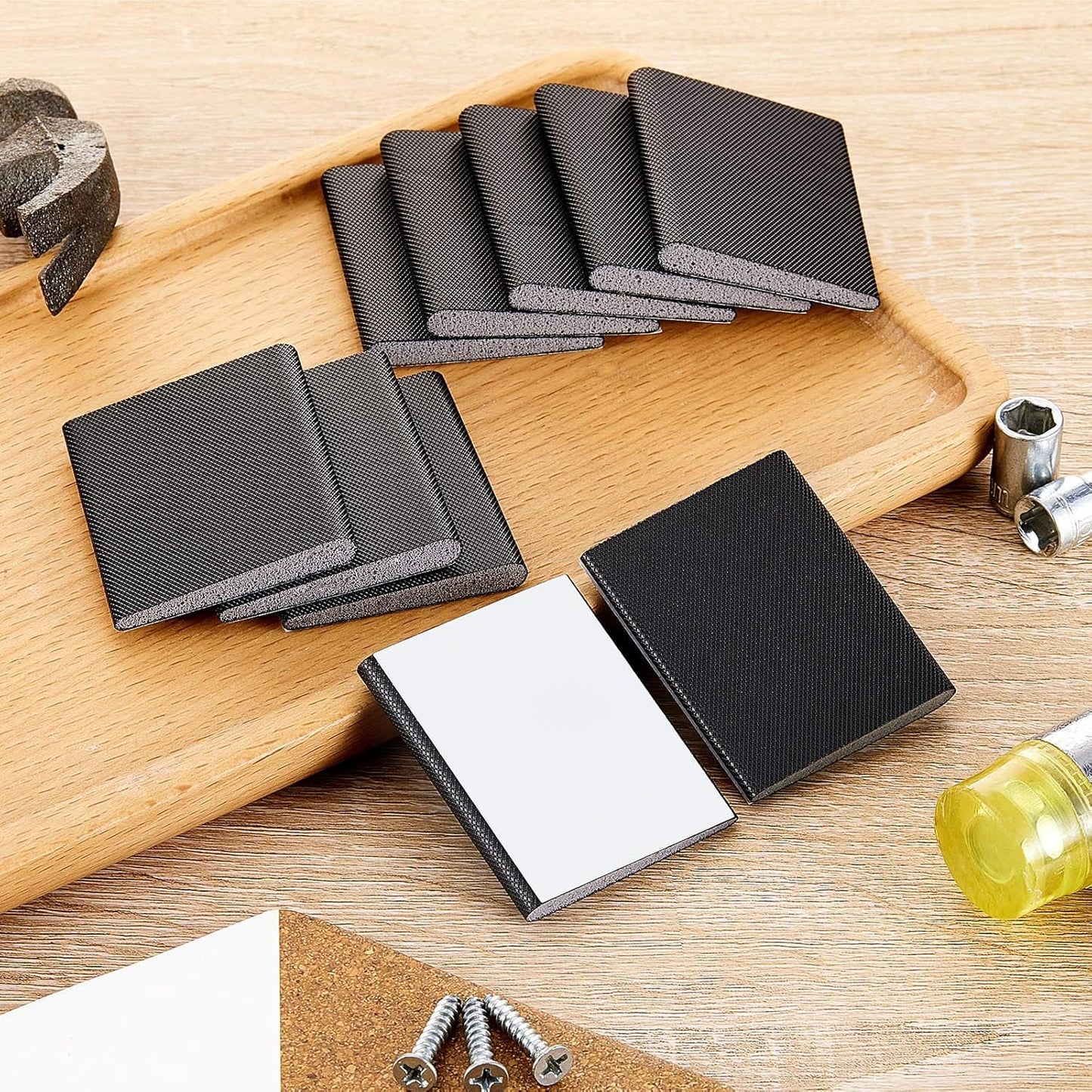 16-Piece Black Door Corner Seal Weatherstripping Kit for Exterior Doors - Draft Stopper Adhesive Pads for Weather Stripping and Protection