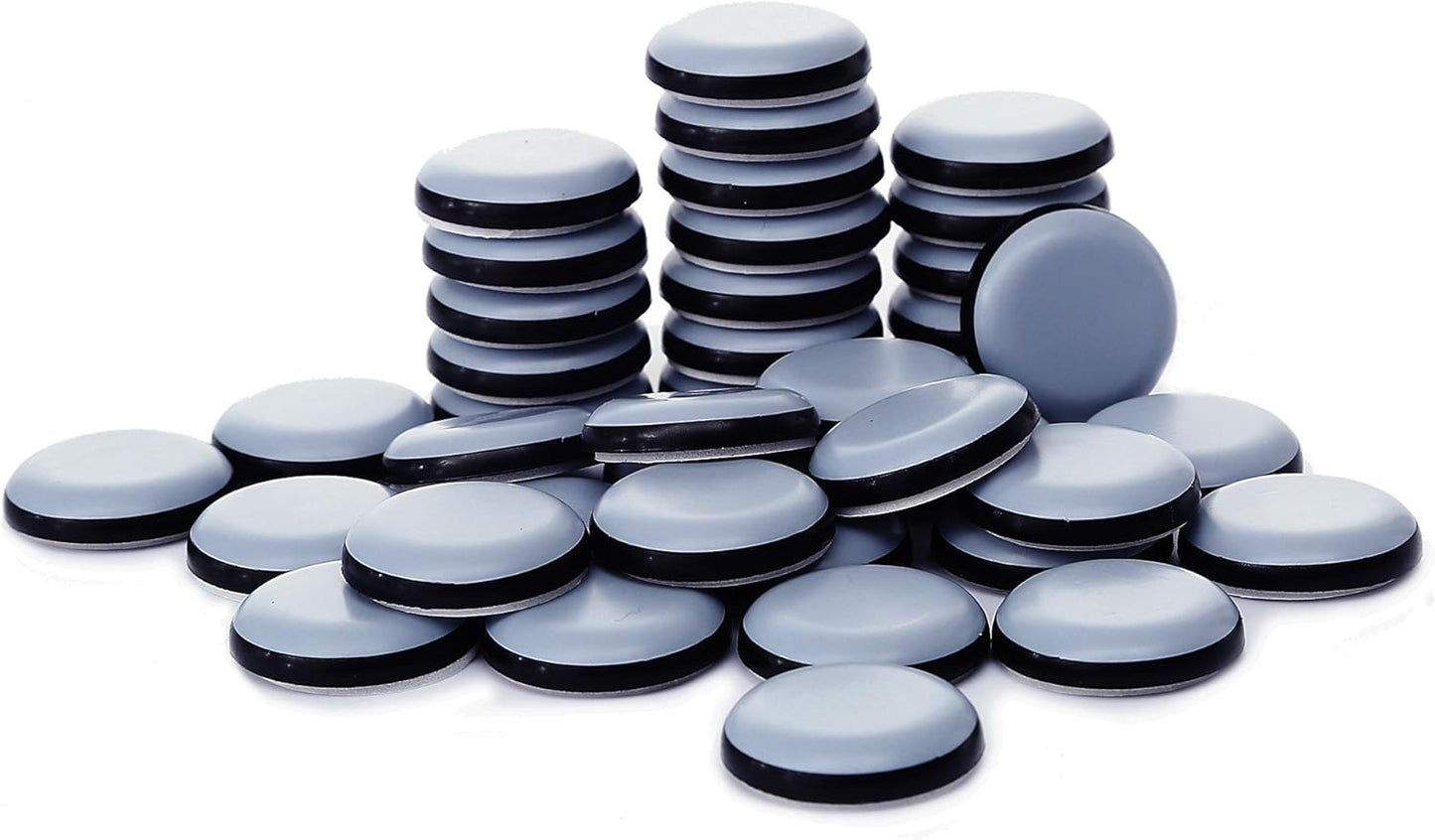 16" PTFE Adhesive Furniture Sliders - 40 Pack Chair Glides for Easy and Safe Furniture Moving on Carpet and Hardwood Floors