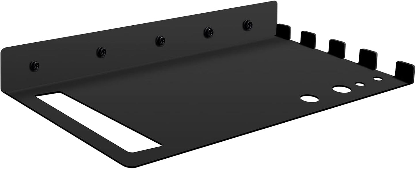 16.5" Chainsaw Wall Mount Hanger Hook Rack Shelf Stand - Black Metal Floating Shelf for Garage Organization Storage