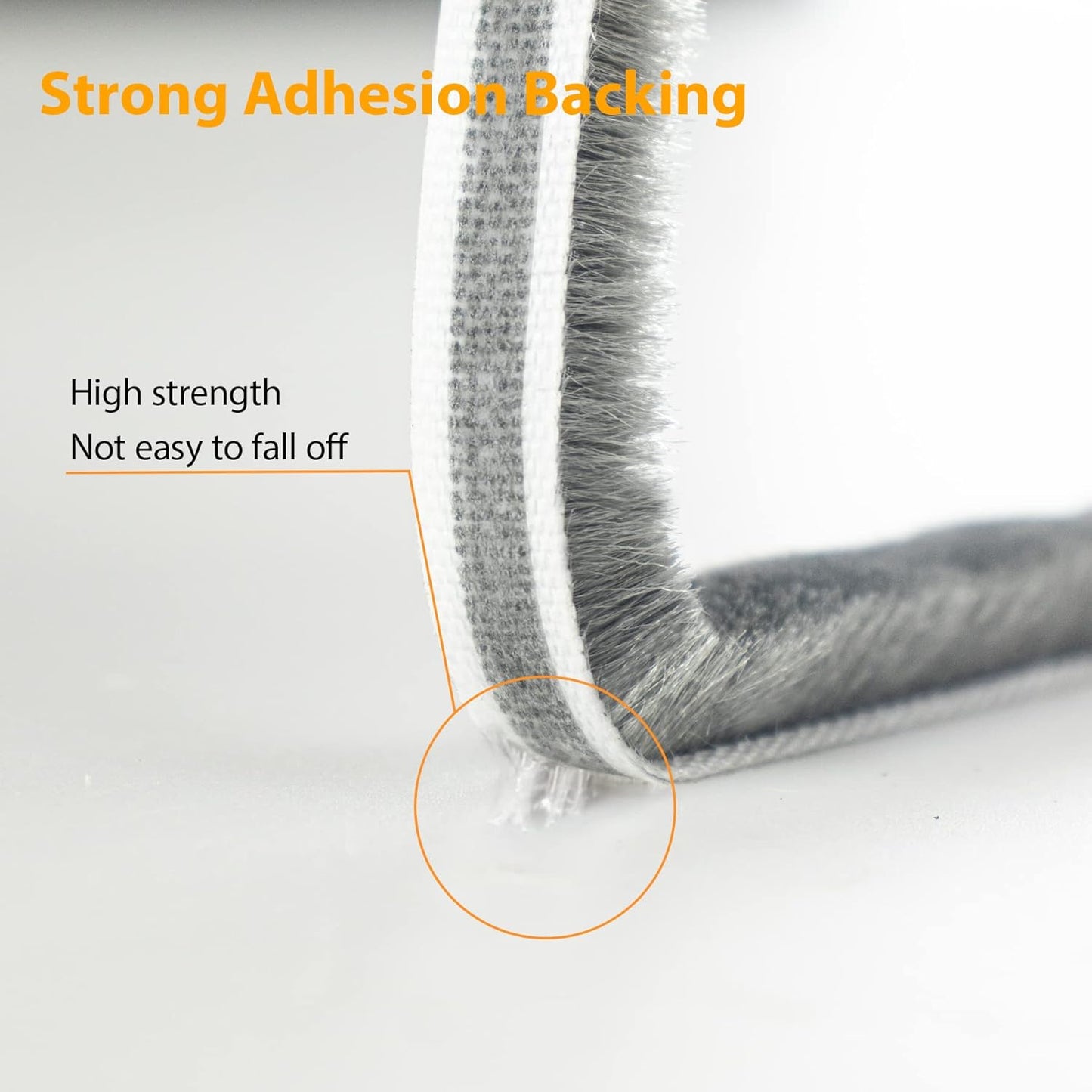 16.5FT Self Adhesive Brush Weather Stripping Seal for Windows & Doors - Soundproof, Windproof, Dustproof - Strong Stickiness - 0.35'' Wide x 0.2'' Thick - White