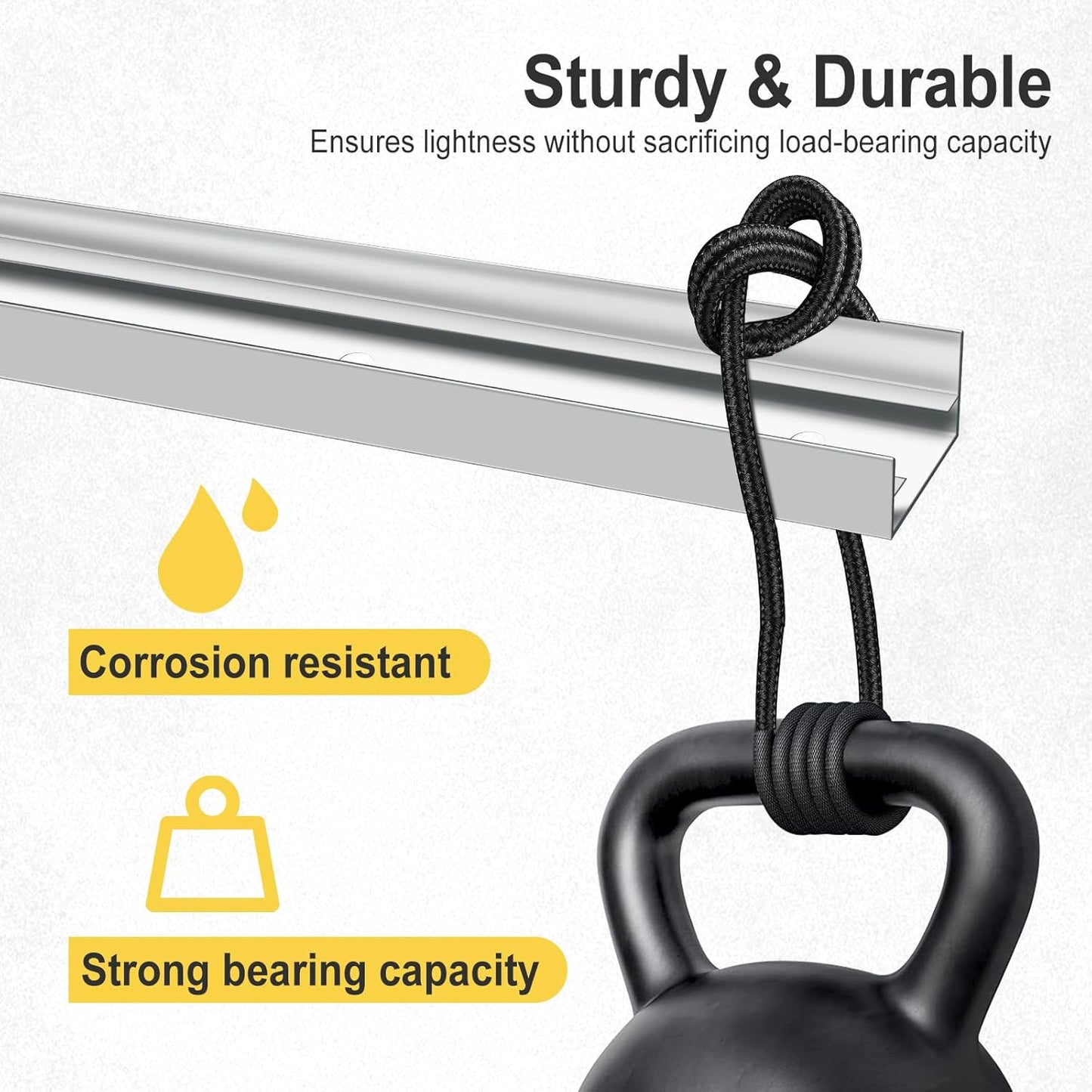 18" Steel White Bifold Closet Track Kit - Easy Installation, Smooth Operation - 1 Kit