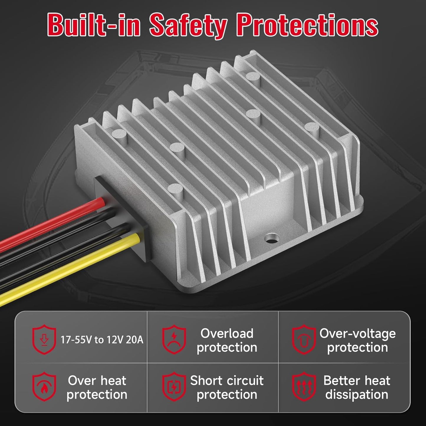 18V to 12V Step Down Converter + LED Work Light Combo Pack - 2 Items Total