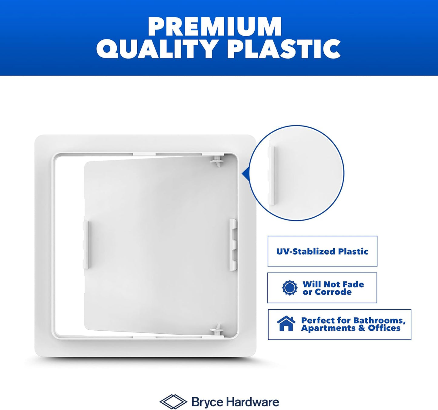 18x18 Bryce Hardware Access Panel for Drywall, Plumbing, Ceiling - Impact-Resistant, UV-Stabilized Plastic - Attic Access Door