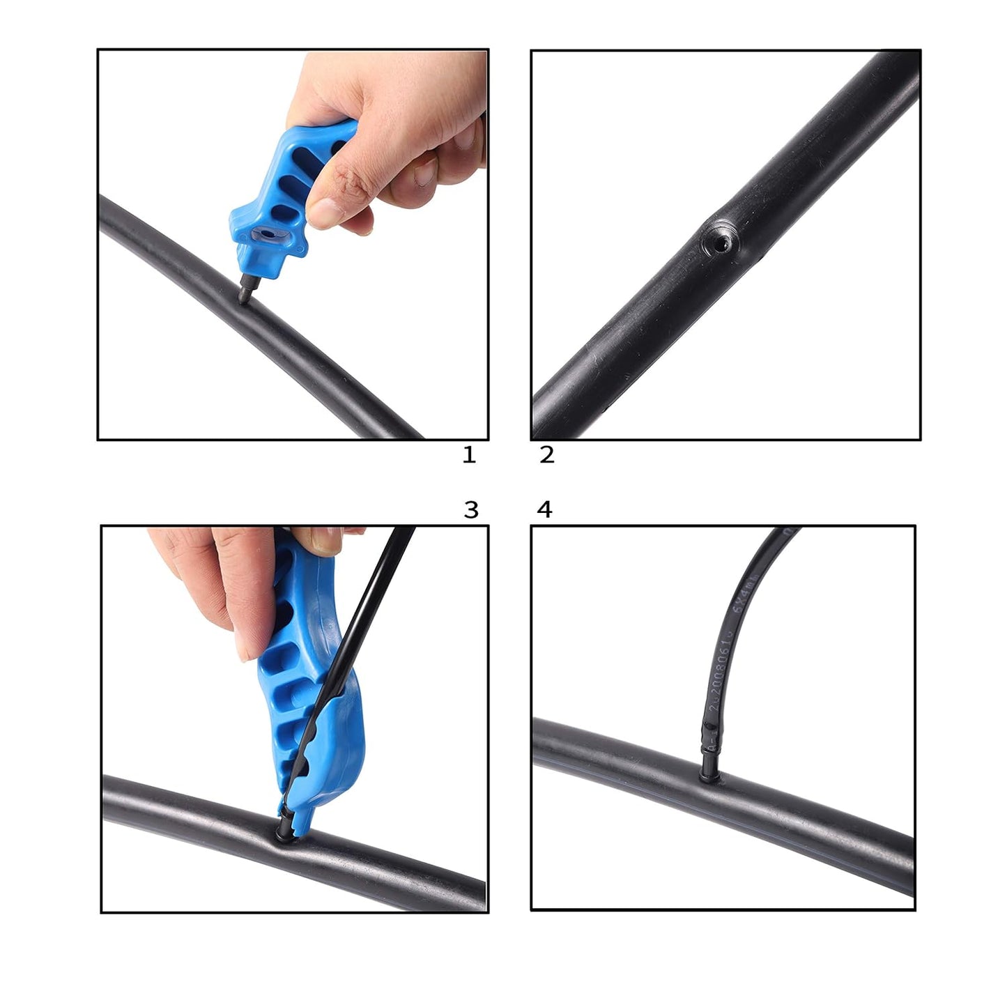 2-in-1 Drip Irrigation Tubing Punch with 100 Coupling Adapters - 1/4" Micro Irrigation Threaded Connectors
