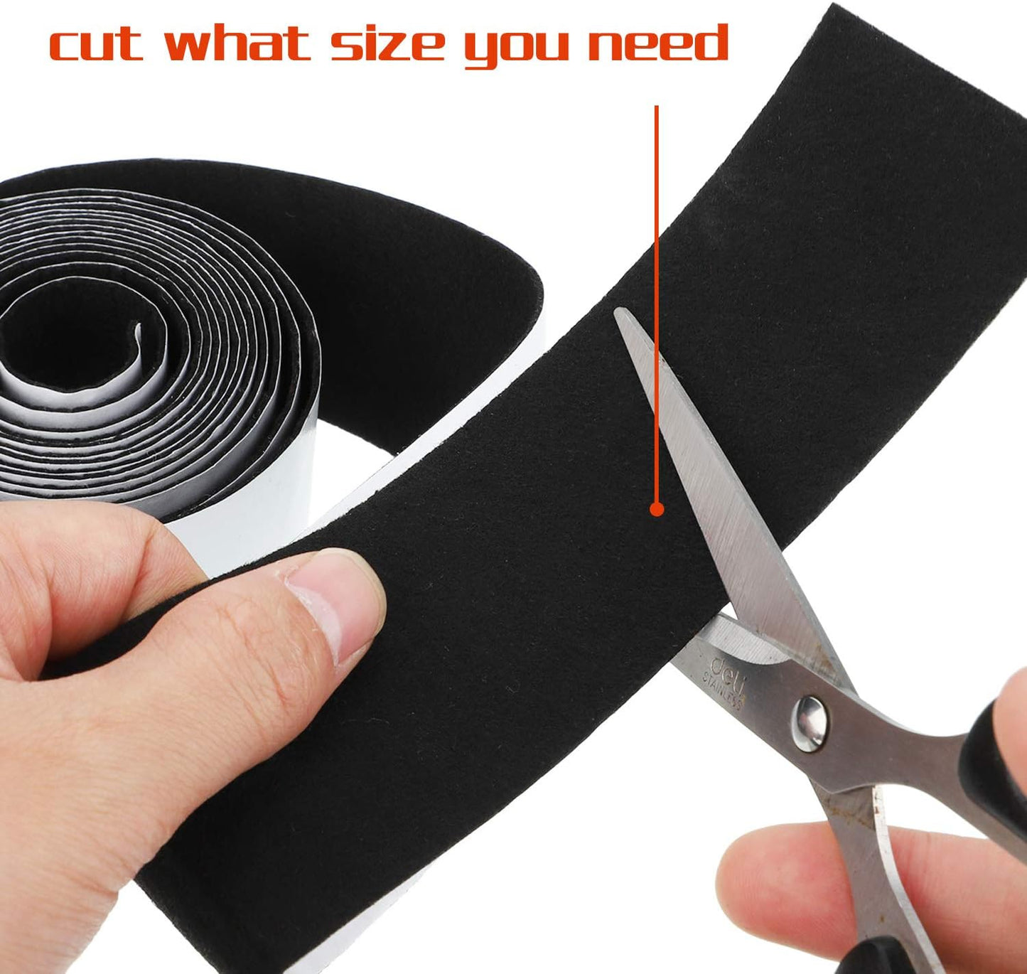 2 Pack 20 Ft Black Felt Strips with Adhesive Backing - Self Adhesive Tape Roll for Furniture Pads, Chair Wall Protector