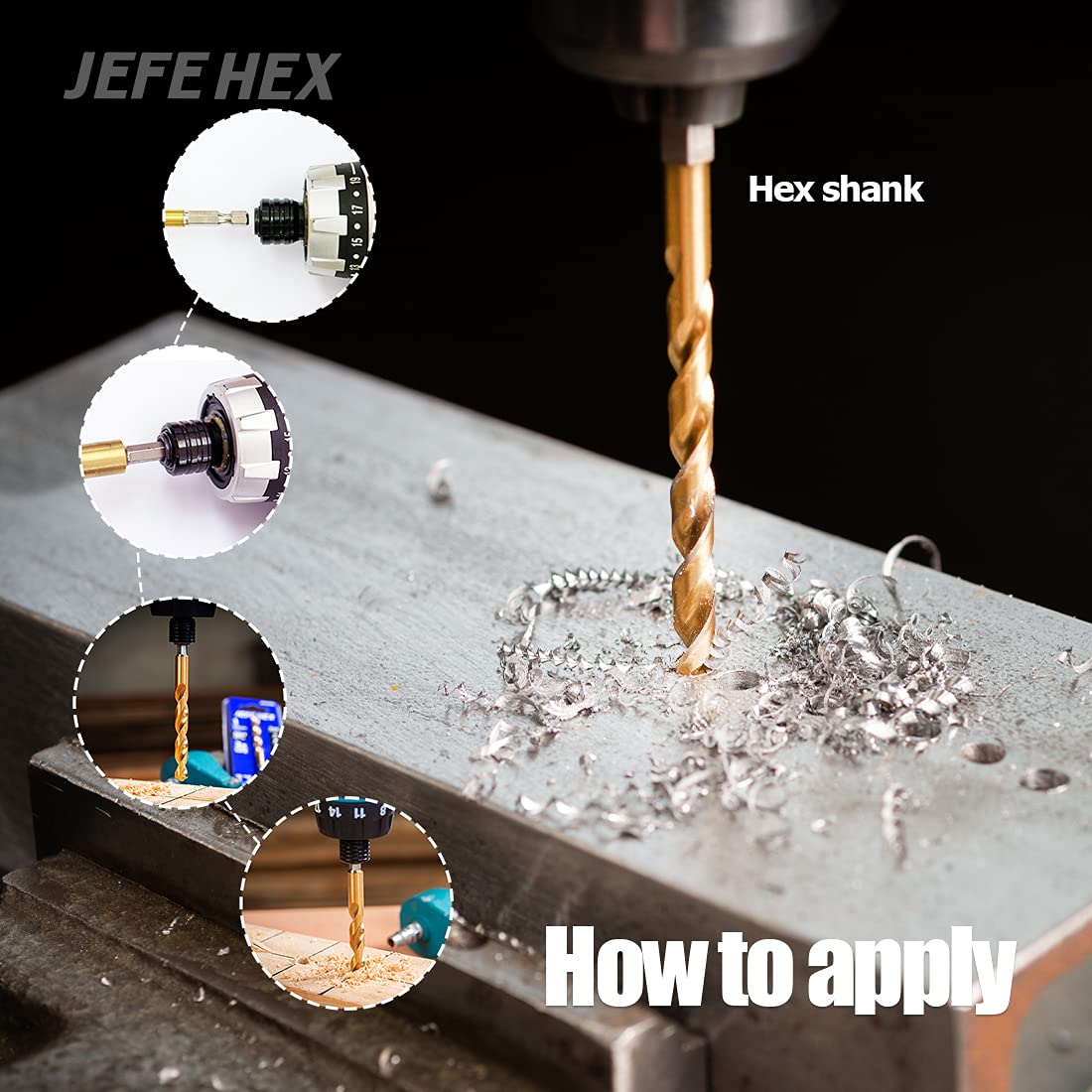 2-Pack 3/16" HSS Hex Shank Twist Drill Bits with 135 Degree Split Point for Steel, Copper, Aluminum, Wood, Plastic - Quick Change