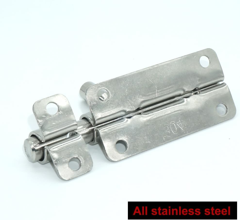 2 Pack 4 Inch Stainless Steel Barrel Bolt Latch with Padlock Hole for Inside Door Security & Wooden Gates