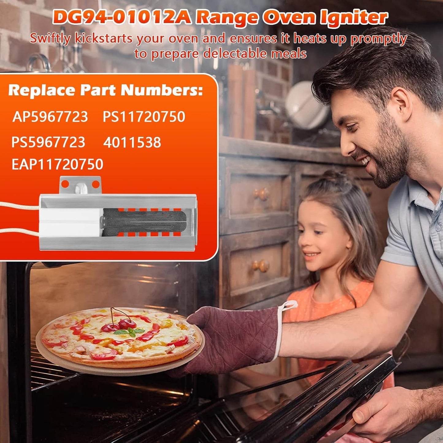 2 Pack DG94-01012A Gas Range Oven Igniter Replacement for Samsung Ovens - AP5967723 4011538 PS11720750