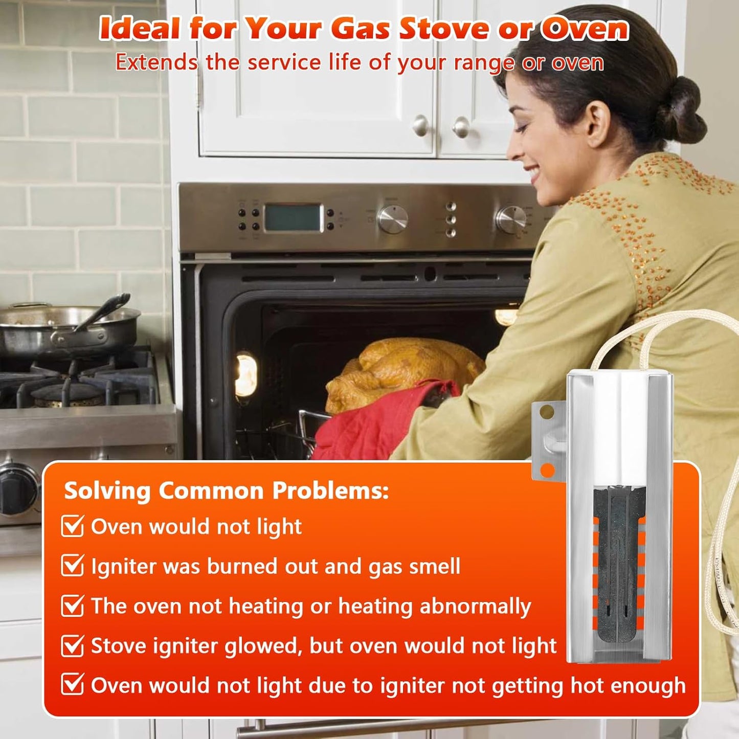 2 Pack DG94-01012A Gas Range Oven Igniter Replacement for Samsung Ovens - AP5967723 4011538 PS11720750