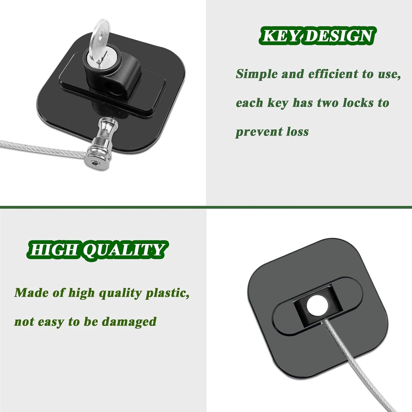 2 Pack Frenflu Refrigerator Lock with 4 Keys - Secure Lock for Fridge, Freezer, Cabinets, Drawers, Closets, Windows, and More