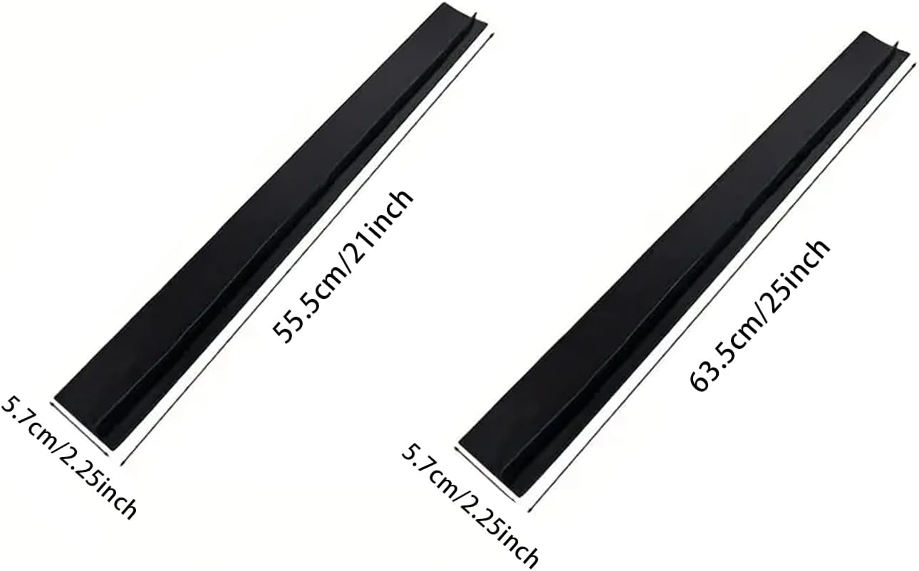 2-Pack Heat Resistant Black Silicone Stove Gap Covers, 25 Inches, Easy to Clean