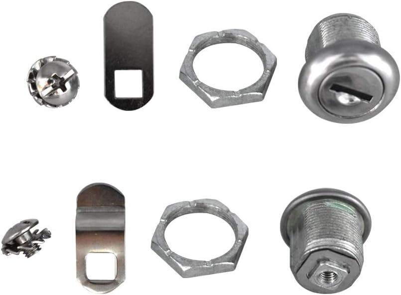 2-Pack Keyed Alike 5/8" Cylinder Cabinet Cam Locks for Truck Pickup Tool Box & More