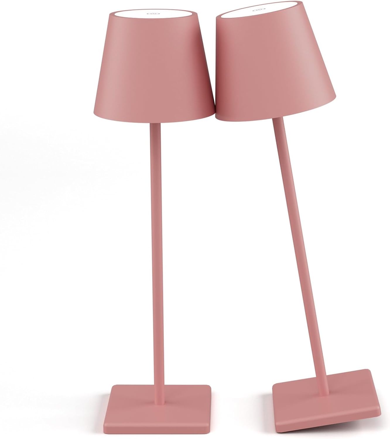 2-Pack LED Cordless Table Lamps, Rechargeable Battery Operated Desk Lamp with Stepless Dimming, Modern Portable Light for Restaurant/Bedroom/Outdoor - IP54 Waterproof (Pink)
