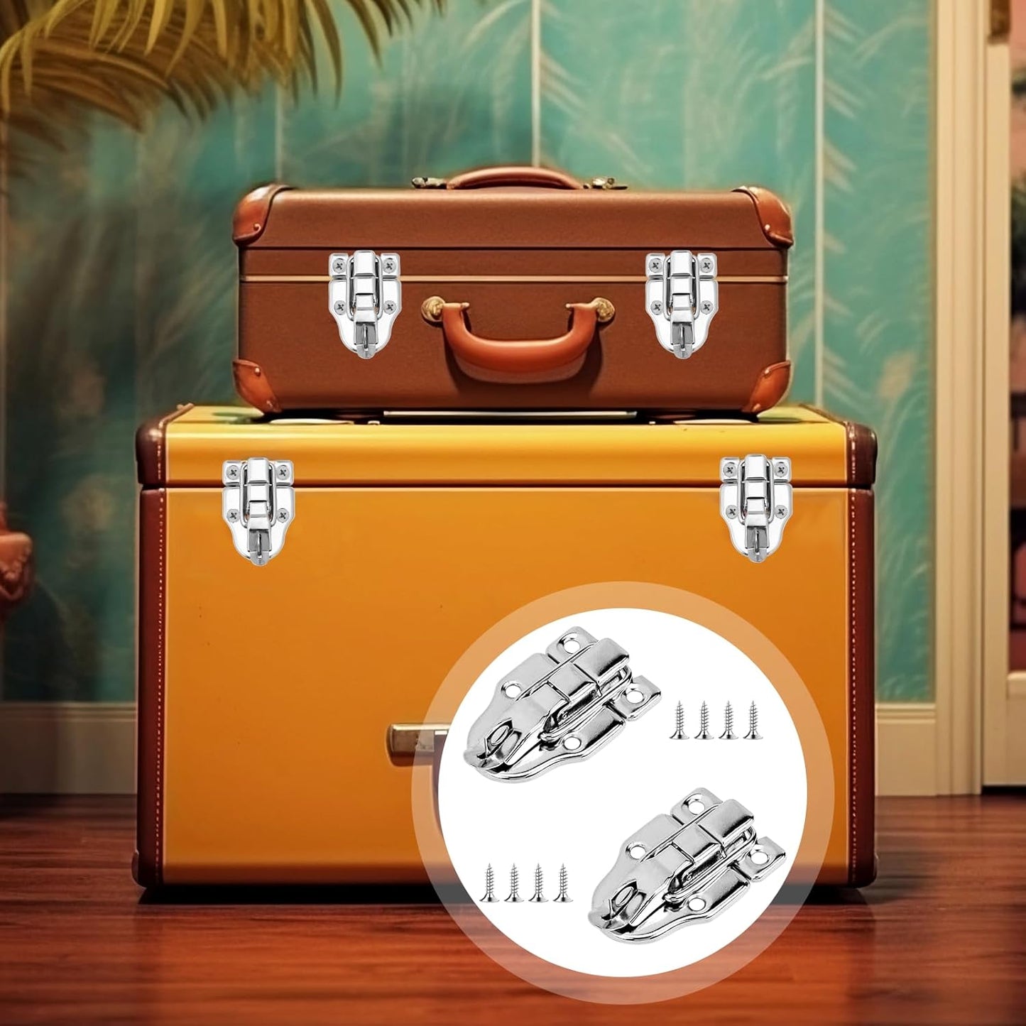 2 Pack Metal Duck-Billed Box Hasp Lock Toggle Latch Catch with Padlock Hole