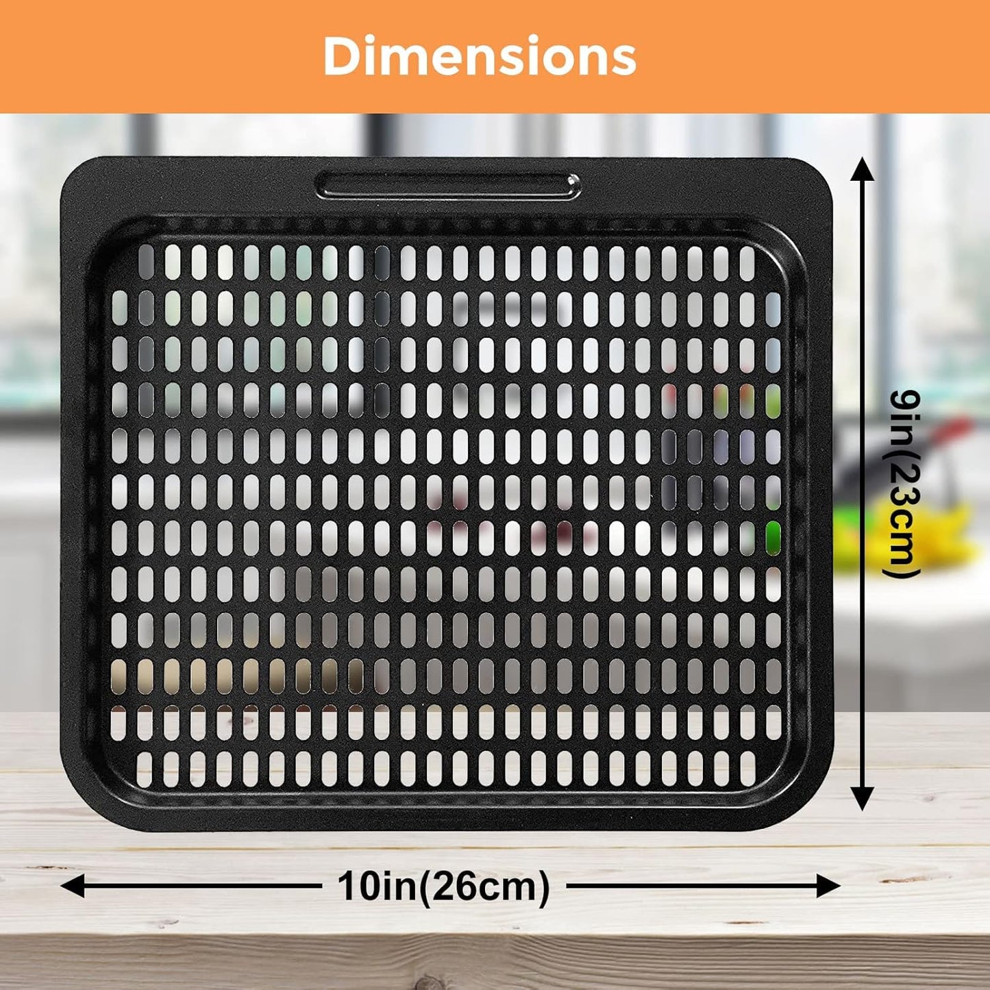 2 Pack Nonstick Air Fryer Cooking Trays for 10 Qt Air Fryers - Replacement Parts for PowerXL, Chefman, Innsky, CROWNFUL - Dishwasher Safe