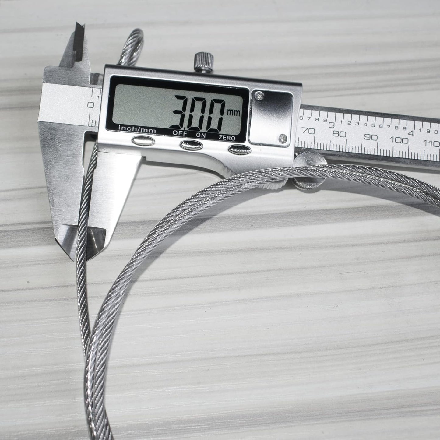 2 Pack of 3mm Braided Stainless Steel Safety Cable Locks for Luggage - OMOTOOL Safety Cable Wire Kit