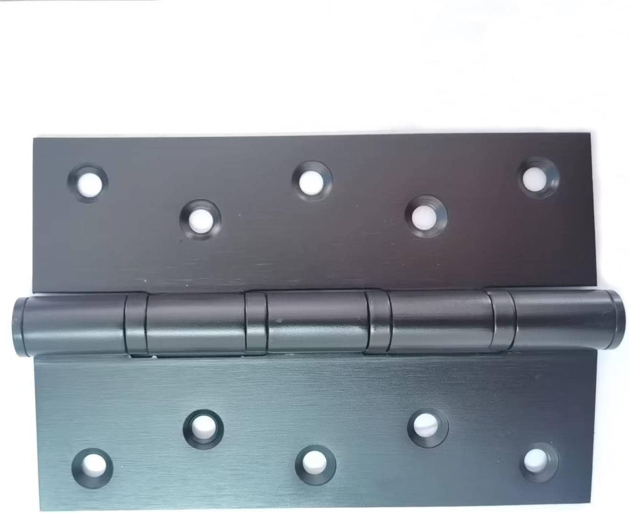 2 Pack of 5" Stainless Steel Ball Bearing Door Hinges for Heavy Duty Wood Doors - Square Corner, 1/8 Inch Thickness, Matte Black Finish