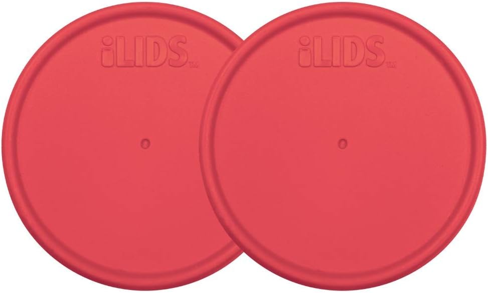 2-Pack of USA-Made Coral Regular Mouth iLIDS Mason Jar Storage Lids