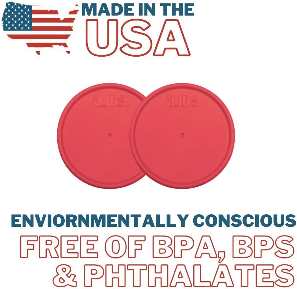 2-Pack of USA-Made Coral Regular Mouth iLIDS Mason Jar Storage Lids