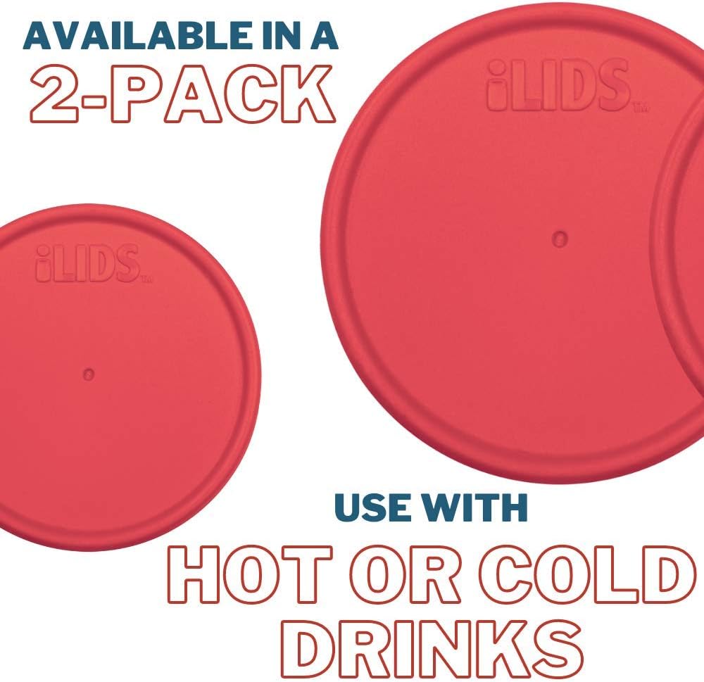 2-Pack of USA-Made Coral Regular Mouth iLIDS Mason Jar Storage Lids