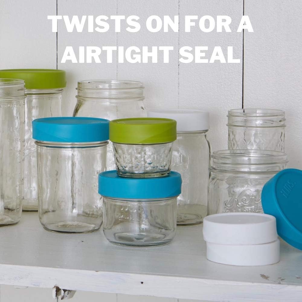 2-Pack of USA-Made Coral Regular Mouth iLIDS Mason Jar Storage Lids