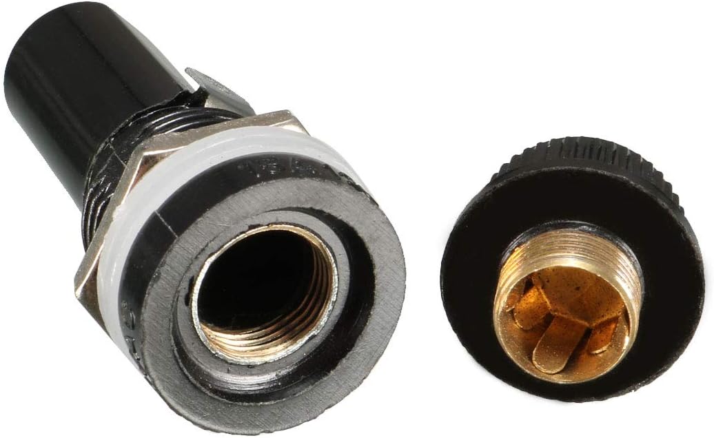 2 Pack of uxcell Black Panel Mounted Screw Cap Fuse Holders - AC 10A, 250V, 6mm x 30mm