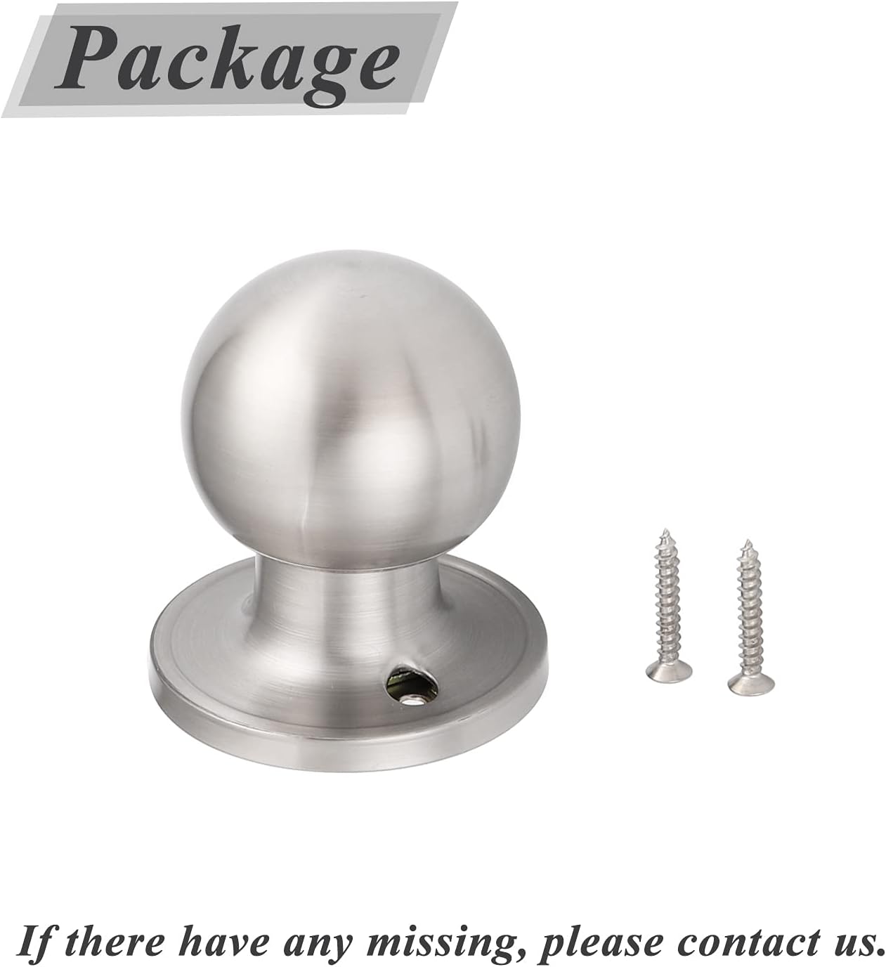 2 Pack Probrico Brushed Nickel Stainless Steel Inactive Ball Dummy Door Knobs