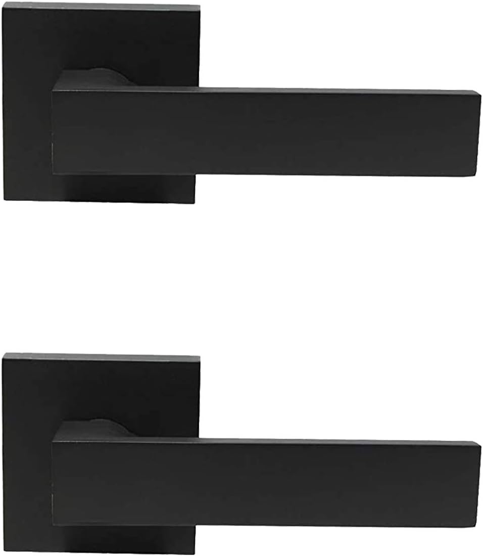 2 Pack Probrico Matte Black Dummy Levers | Heavy Duty Non-Turning Interior Door Handles - Reversible Half Dummy Levers for Closet Pantry