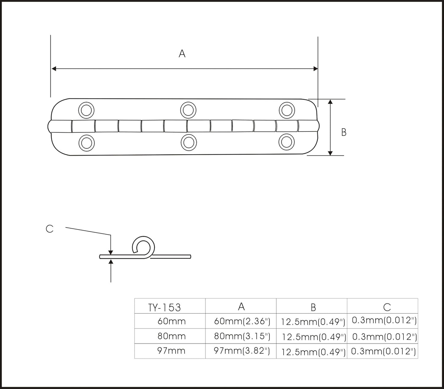 2 Pack QCAA Solid Brass 180 Degree Wooden Jewelry Box Hinge, Cabinet Closet Hinge, Matte Black, 102mm x 18mm