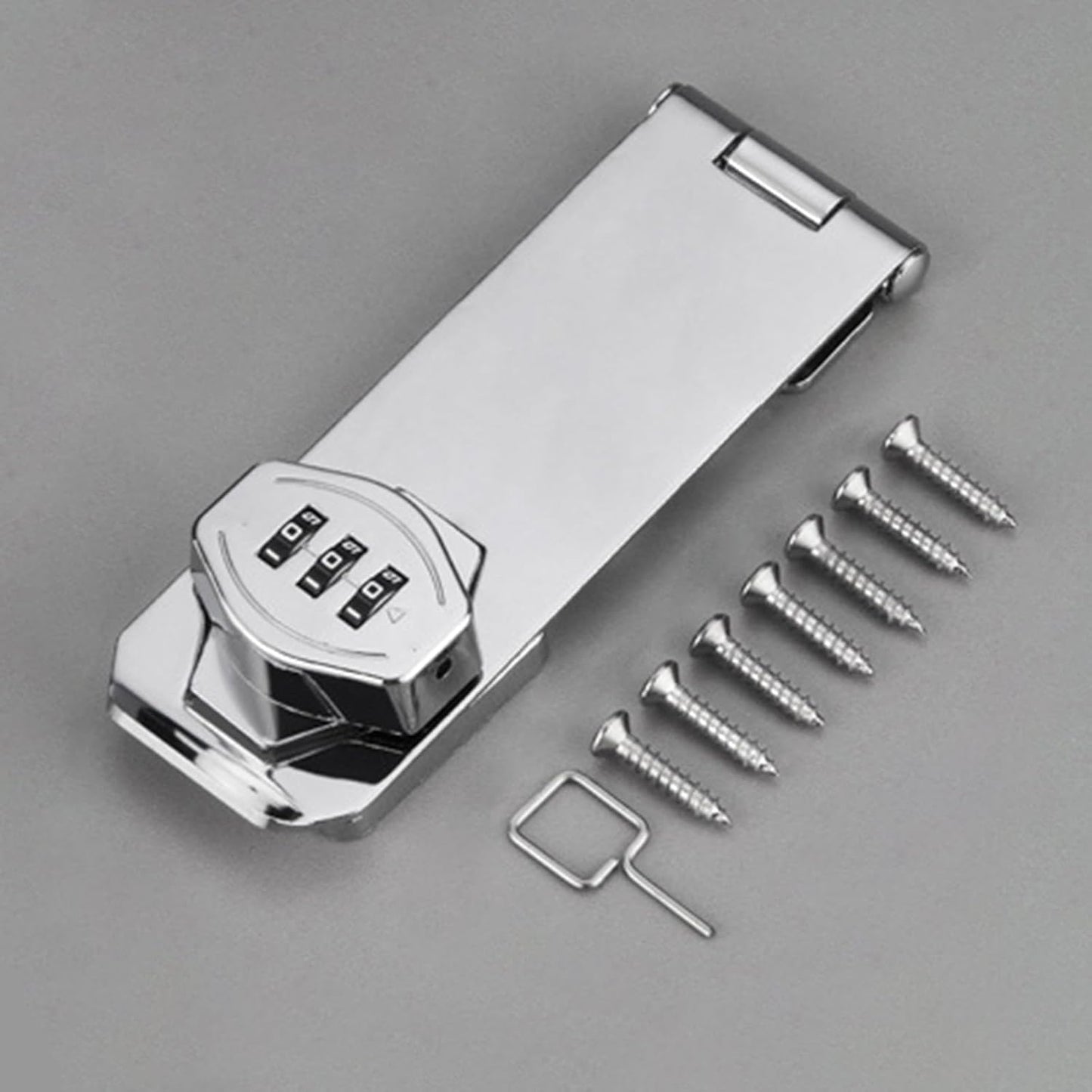 2 Pack Silver Cabinet Combination Hasp Locks - Mechanical Password Latch for Small Doors, Cabinets, Barn Door - Door Security Slide Locks for Bathroom, Outdoor, Garden