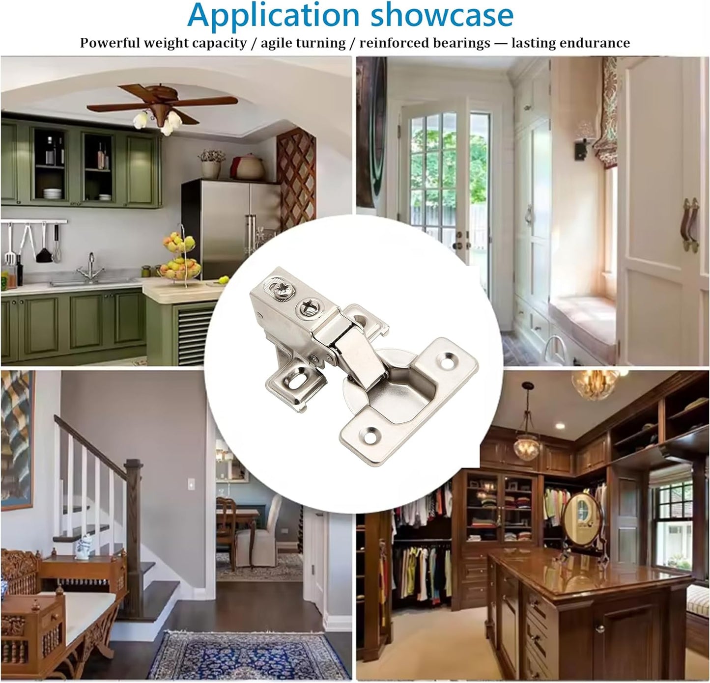 2 Pack Silverline Soft Close Cabinet Door Hinges - Face Frame, 1/2 Inch Overlay, Metal Dampers, Heavy Duty Steel - Kitchen Bathroom