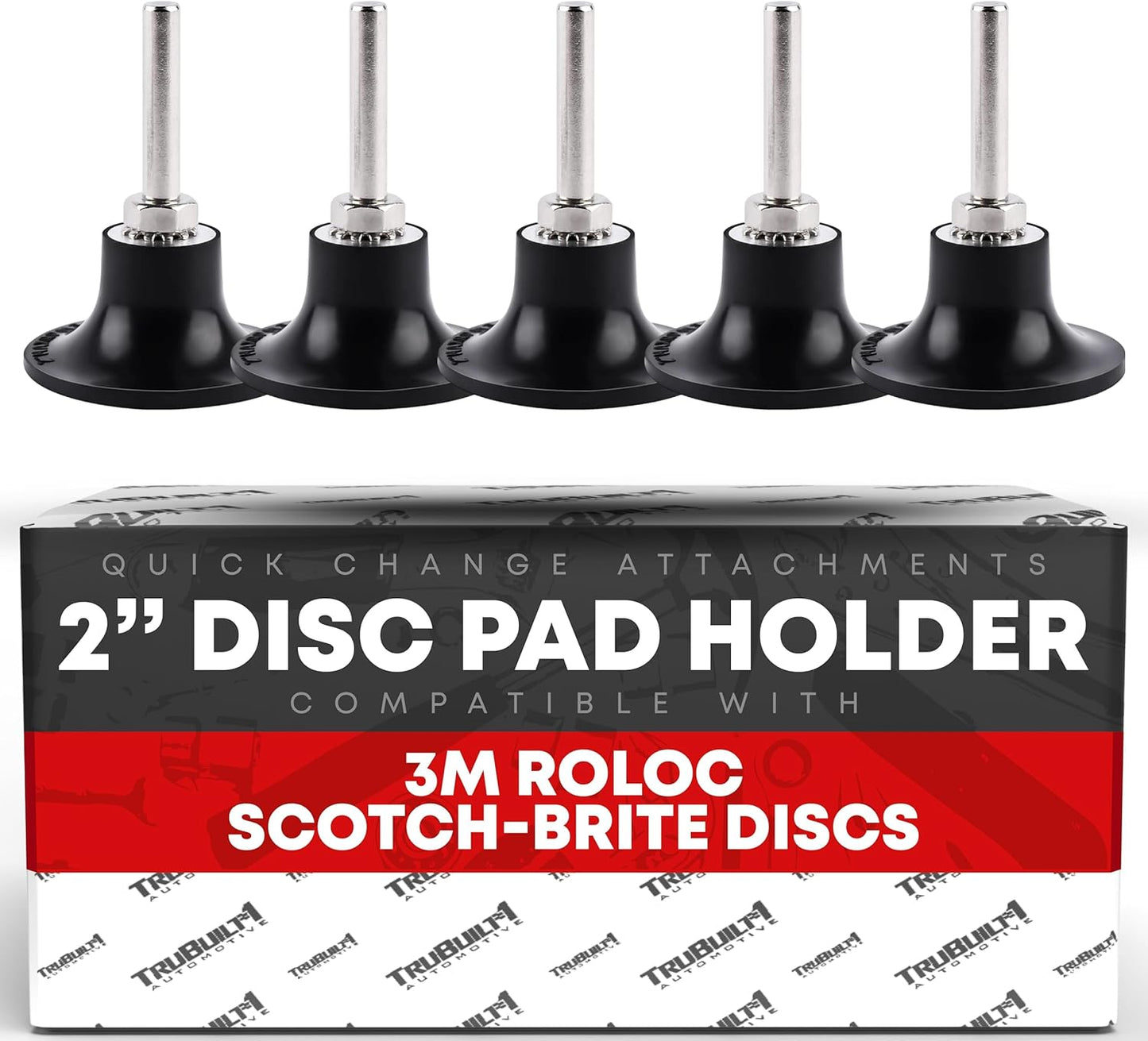 2-Pack TRUBUILT1 Automotive 2" Conditioning Disc Pad Holder w/ 2-1/4" Shank - Fits 3M ROLOC Scotch-Brite Discs - Speed-Lok TR Attachment