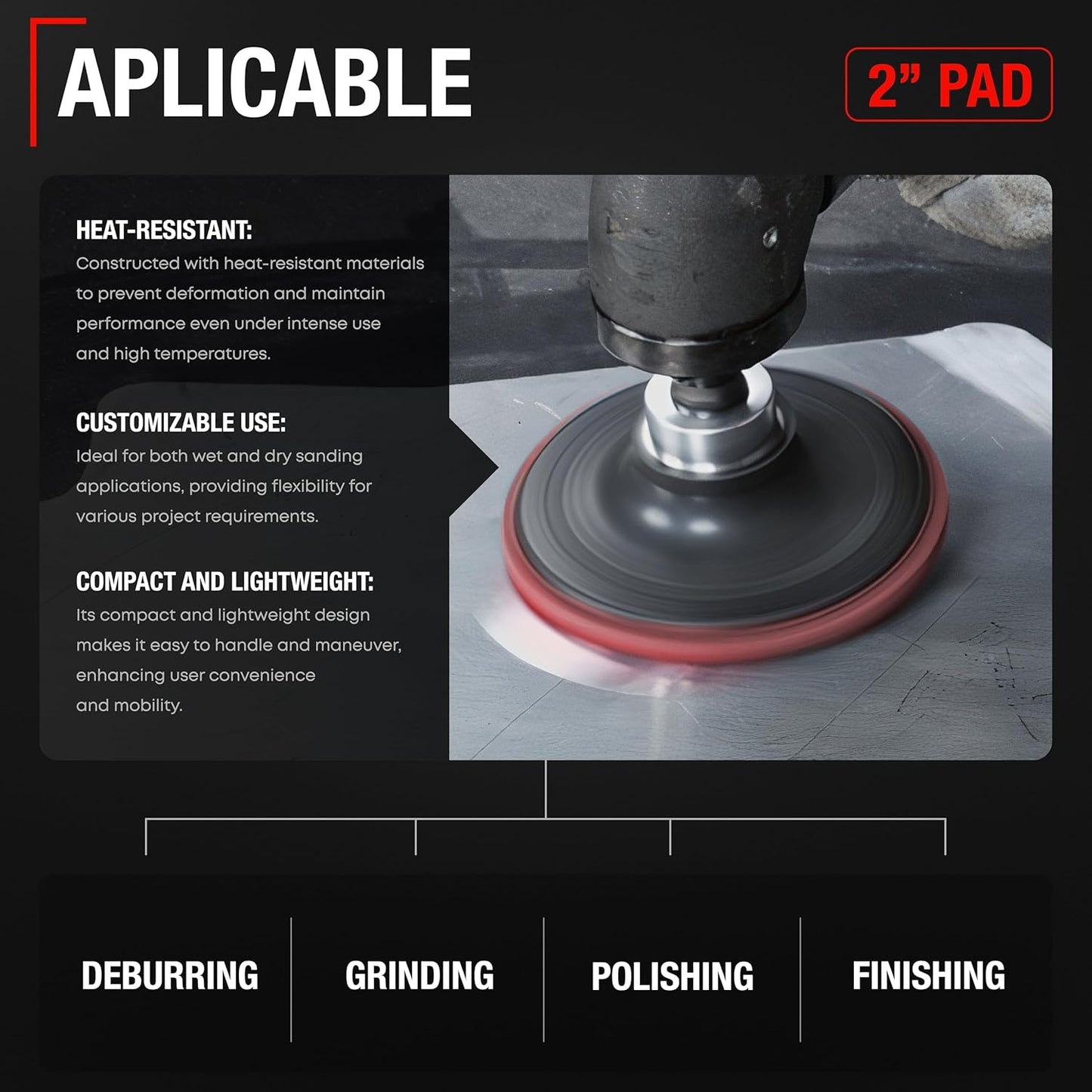2-Pack TRUBUILT1 Automotive 2" Conditioning Disc Pad Holder w/ 2-1/4" Shank - Fits 3M ROLOC Scotch-Brite Discs - Speed-Lok TR Attachment
