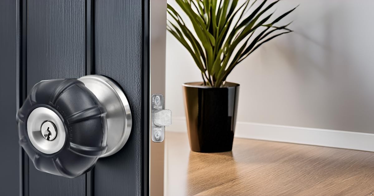 2 Pack Upgraded Ergonomic Door Knob Cover Grips - Non-Slip Design for Arthritis and Senior Living - Universal Size, Black